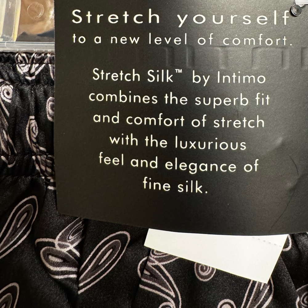 Intimo Black Geometric Silk Boxers - Picture 10 of 12